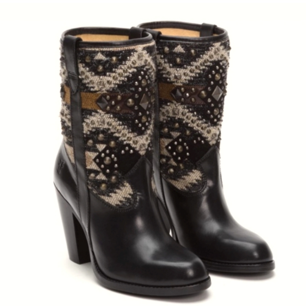 Frye Navajo Jenny Studded Heeled Boots - Picture 3 of 16